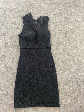 Speechless Black One-Shoulder Lace Cocktail Dress